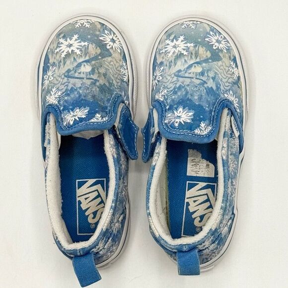 Vans Frozen Winter Theme Aplix Slip On Sneakers - Toddler US 9 - Picture 9 of 12